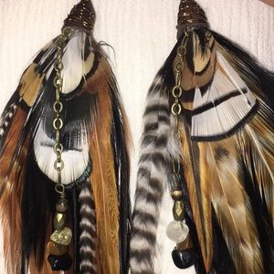 Long Boho Feather earrings